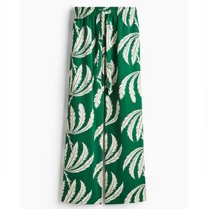 Drawstring Twill Palm Tree Pants 💚